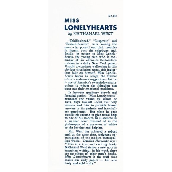 Miss Lonelyhearts By Nathanael West Facsimile Edition 1962 New Directions Hardco - Picture 3 of 3